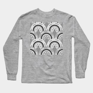 Gray Peacock Tiles Long Sleeve T-Shirt